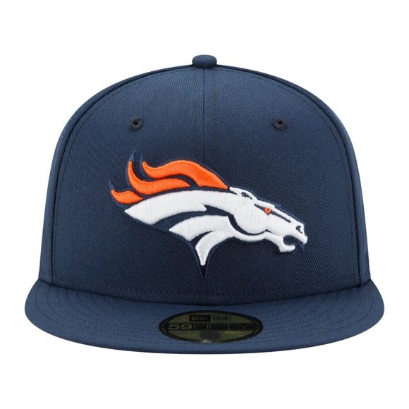 New Era Denver Broncos Blue NFL Logo 59FIFTY Fitted Hat Cap Size 6 7/8 - Picture 2 of 4